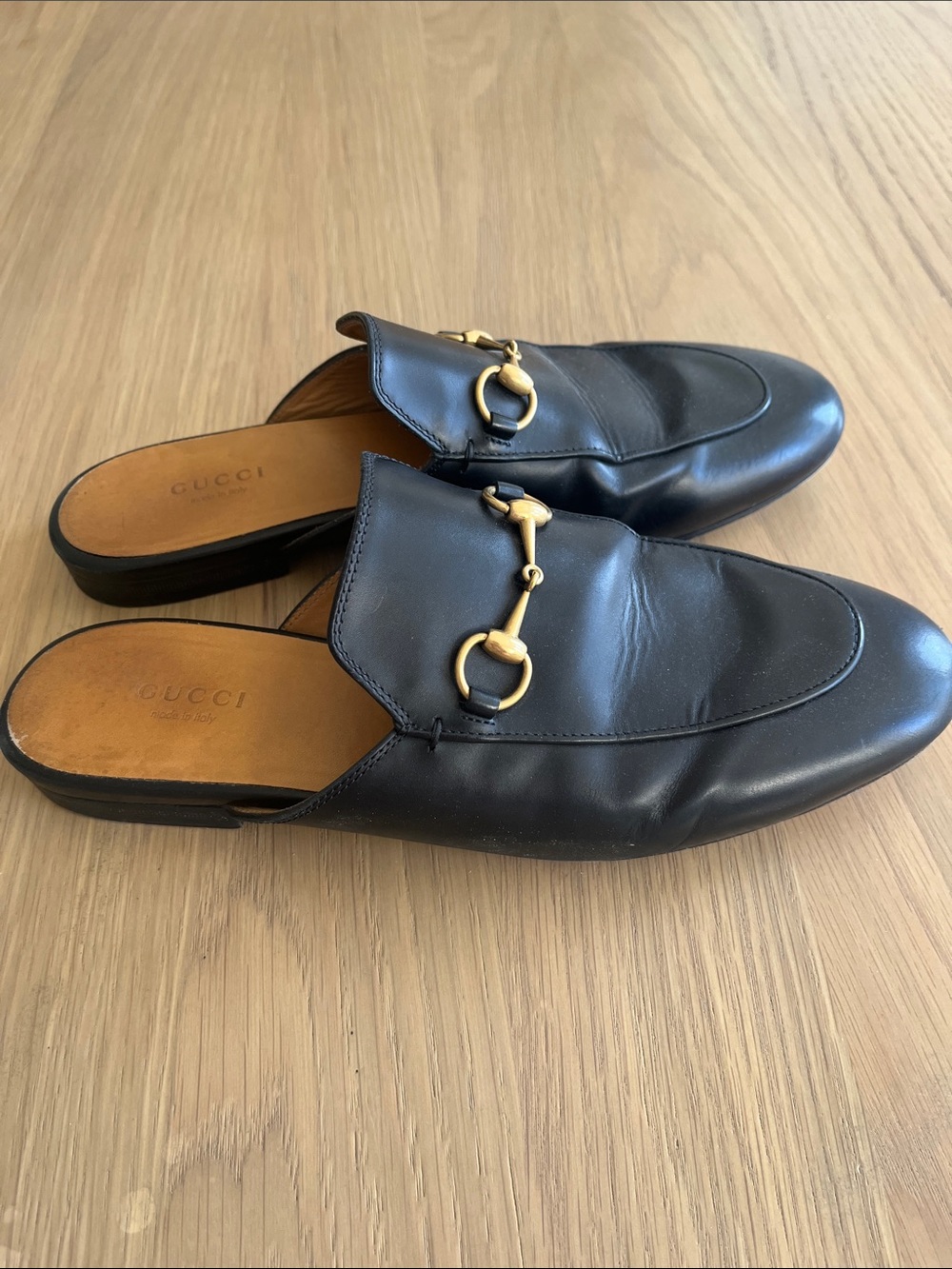 Black Gucci Leather Slide Loafers